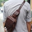 Túi đeo lưng nam thời trang da thật đựng iPad mini tdl10 nâu đất