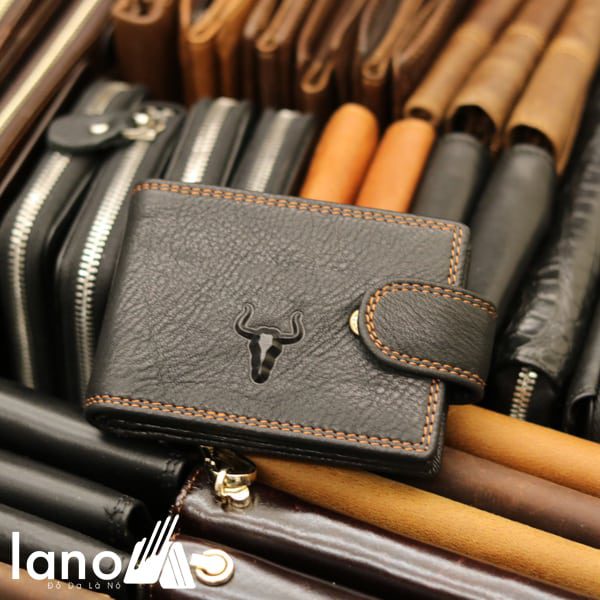 Ví ngang nam da bò đựng giấy tờ, card visit logo đầu trâu VDN019