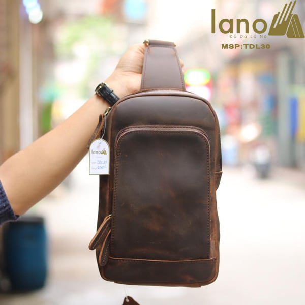 Túi đeo chéo lưng, ngực cho nam da bò sáp TDL30